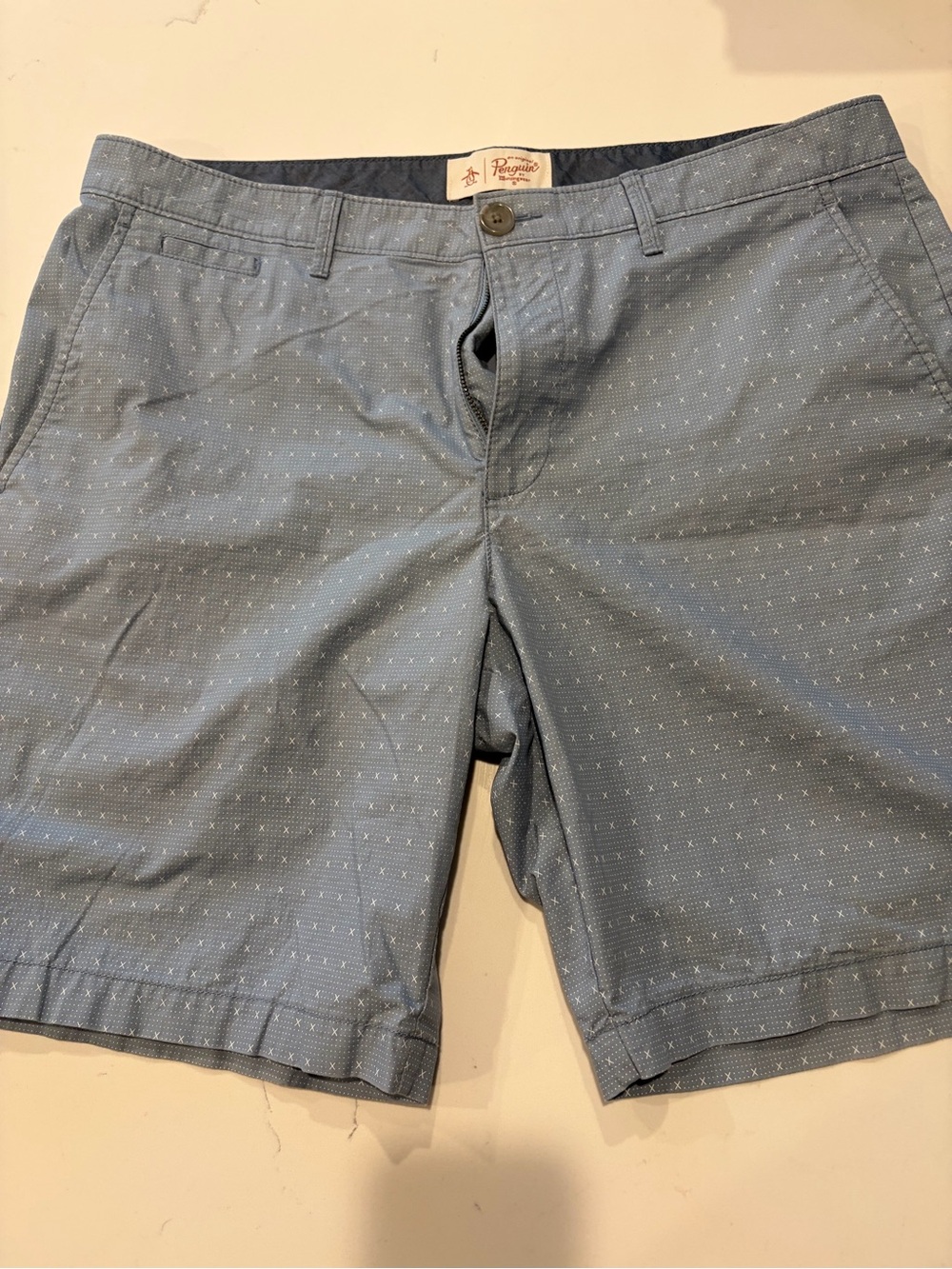 Original Penguin Light Blue Patterned Men's Shorts